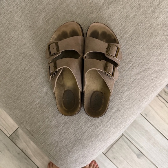 Shoes - Arizona Brown Double Strap Sandals